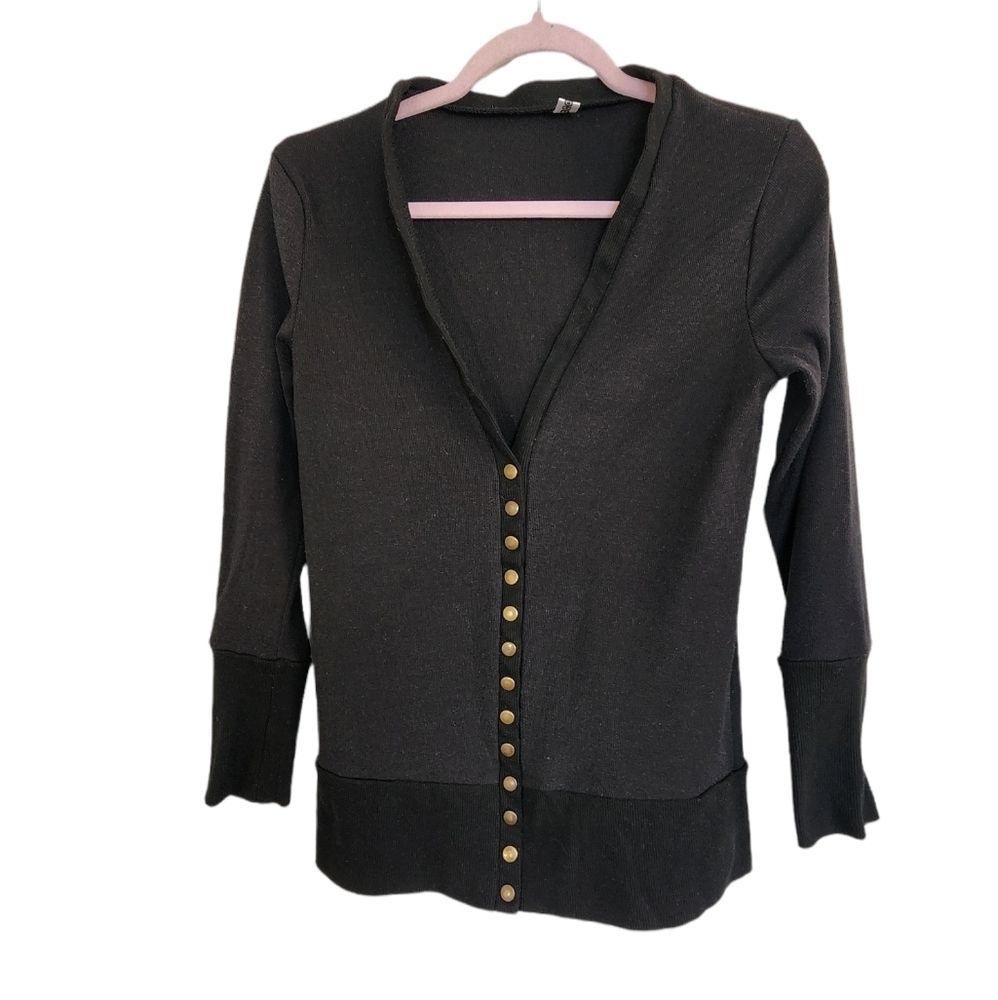 Myobe V-Neck Button Down Long Sleeve Soft Knit Women's Cardigan Sweater Size M